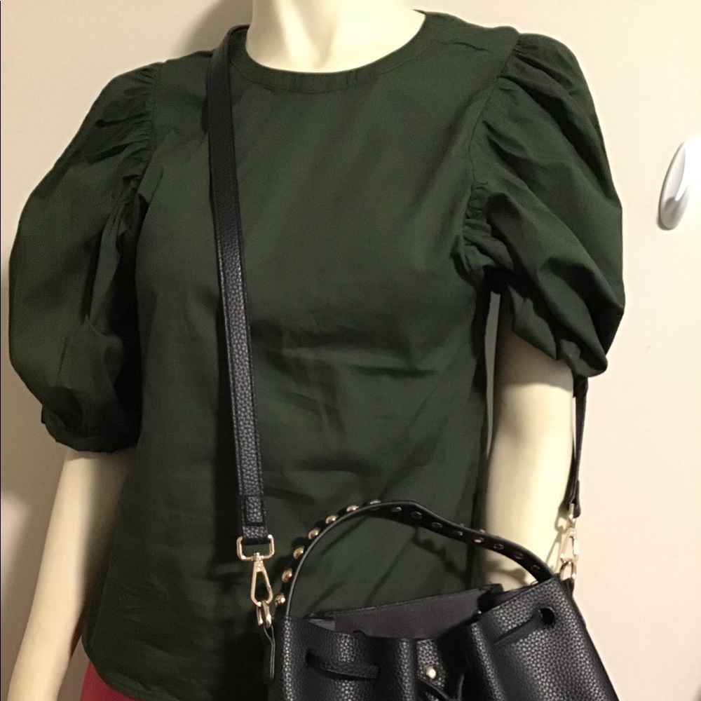 Happy Nature puff sleeve blouse in organic cotton